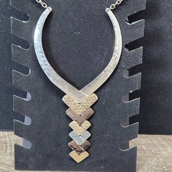 Robert Lee Morris RLM Studio Soho collection Collar Necklace Hammered Finish - Picture 1 of 9